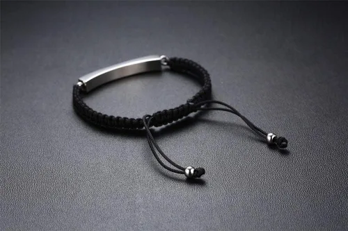 Miniatura 40 de Pulsera de urna personalizada para cenizas, recuerdos de joyería de cremación para mujeres y hombres, pulsera ajustable de cuerda tejida hecha a