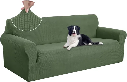 Miniatura 68 de U-NICE HOME Funda elástica para sofá, lavable, protector de muebles para sofá de 3 cojines, apta para mascotas (sofá, gris)