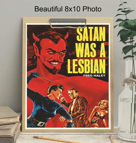 Miniatura 3 de Cartel de Satanás Era Una Lesbiana - Arte de Pared Vintage Retro de Película en Impresión - Regalos Lésbicos para Novia - Imagen Única y Genial