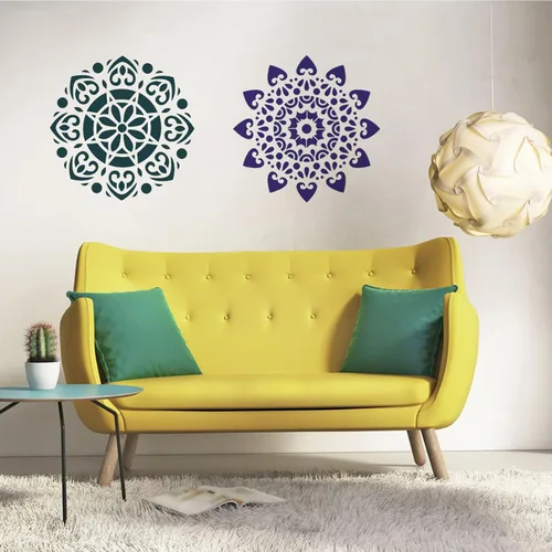 Miniatura 5 de 3 plantillas de mandala de patrón extra grandes, plantillas reutilizables de pintura de puntos de mandala, plantillas de pintura en aerosol floral