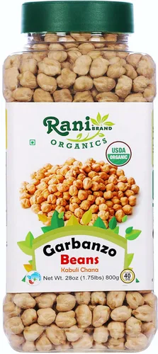 Miniatura 20 de Garbanzos Rani (Kabuli Chana) 128 onzas (8 libras) 3.63kg x paquete de 5 (total de 40 libras) a granel ~ Todo natural Vegano Sin gluten Sin