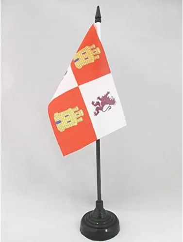 Miniatura 57 de Bandera de mesa de Andalucía 4'' x 6'' - Bandera de escritorio de la región española de Andalucía 5.9 x 3.9 in - Barra y base de plástico negro - AZ