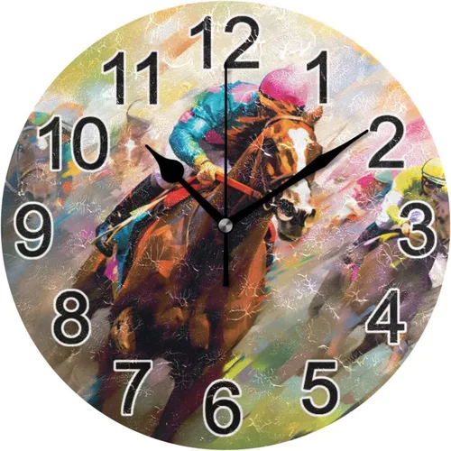 Miniatura 32 de Hummingbird - Reloj de pared de resorte redondo de 10 pulgadas, sin tictac, silencioso, funciona con pilas, reloj analógico atómico de cuarzo