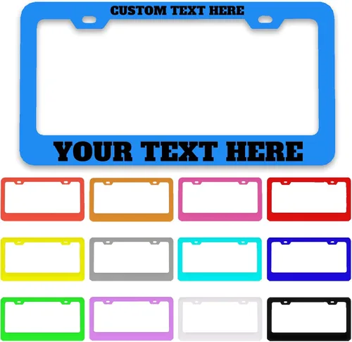 Miniatura 10 de Marco de matrícula personalizado – Etiqueta metálica de alta calidad para automóvil con tu texto, placas personalizadas de 12 x 6 pulgadas, marcos