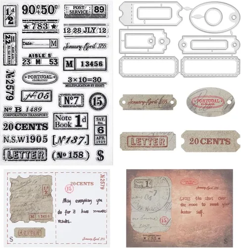 Miniatura 12 de INFUNLY 2 sellos y troqueles de palabras de bendición para hacer tarjetas, palabras alentadoras, citas motivacionales, sellos transparentes