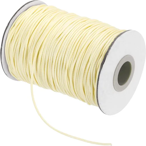 Miniatura 32 de MECCANIXITY Cordón encerado de poliéster encerado de 0.020 in, cuerda de cera de 175 yardas para hacer pulseras, collares, cuentas, joyería y Negro