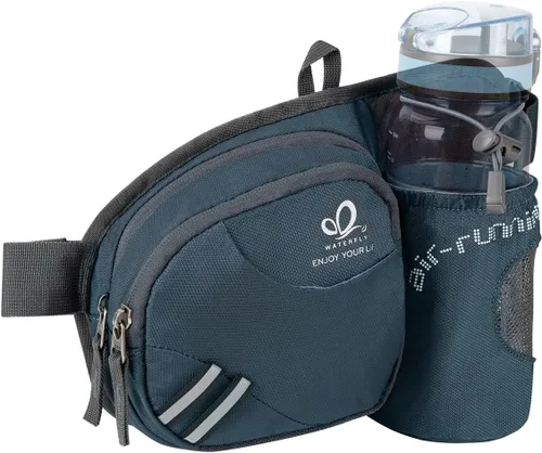 Miniatura 19 de Waterfly - Cangurera de senderismo con soporte para botella de agua para hombres y mujeres, para correr y pasear al perro, para iPhone 8 Plus, Gris