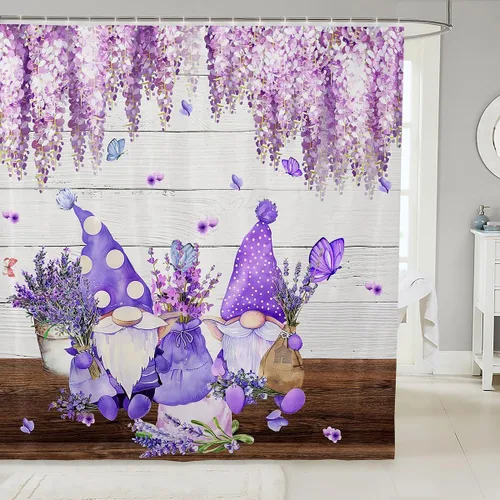 Miniatura 9 de Manfei Cortina de Ducha de Aguacate Lindo Estampado de Aguacate de Dibujos Animados Cortina de Baño para Niños y Niñas Tema de Frutas Cortina