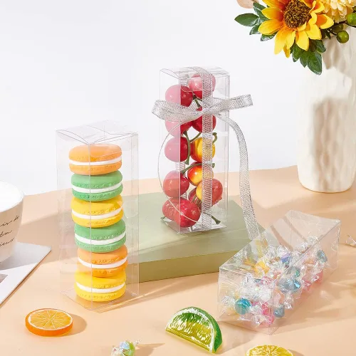 Miniatura 6 de BENECREAT 30 cajas de regalo transparentes de 6 x 2 x 2 pulgadas, cajas de embalaje de regalo para bodas y postres