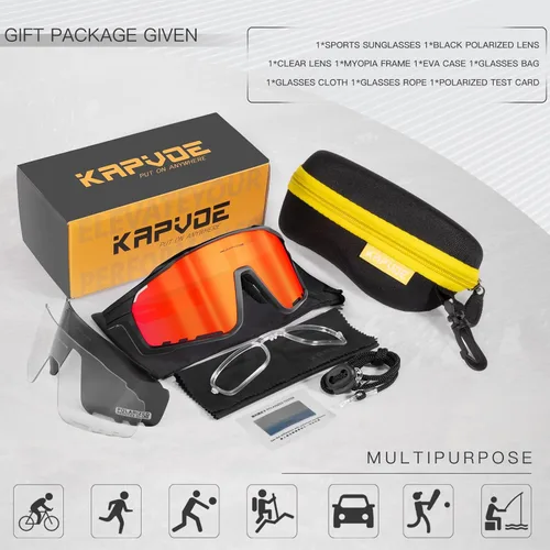 Miniatura 6 de KAPVOE Gafas de Ciclismo Polarizadas para Hombres y Mujeres MTB Bicicleta Montaña TR90 Gafas Deportivas para Correr Bicicleta K76 A06