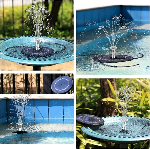 Miniatura 9 de AISITIN Bomba de Fuente Solar de 3.5W para Características de Agua Exterior Fuente de Baño Solar DIY para Pájaros con Múltiples Boquillas, Fuente