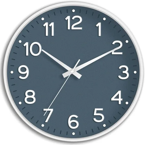 Miniatura 12 de Roymnie Reloj de pared verde, 10 pulgadas, silencioso, funciona con pilas, moderno reloj analógico sin tictac, decorativo para cocina, dormitorio