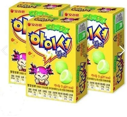 Miniatura 2 de Korean Orion Super Sour - Caramelo suave masticable Iciou sabor a manzana, 0.74 oz (paquete de 3)