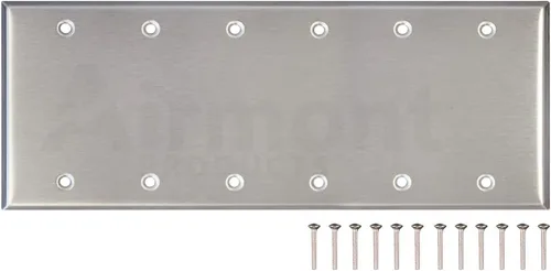 Miniatura 10 de AP-10411 - Juego de 2 placas de pared en blanco de acero inoxidable, tamaño estándar de 1 pandilla, 4.50 x 2.76 pulgadas, resistente a la corrosión
