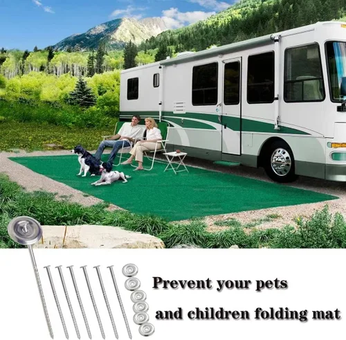 Miniatura 7 de 10 estacas para alfombras de caravana al aire libre, estacas de acero inoxidable en espiral para patio, utilizadas para fijar alfombras, tiendas