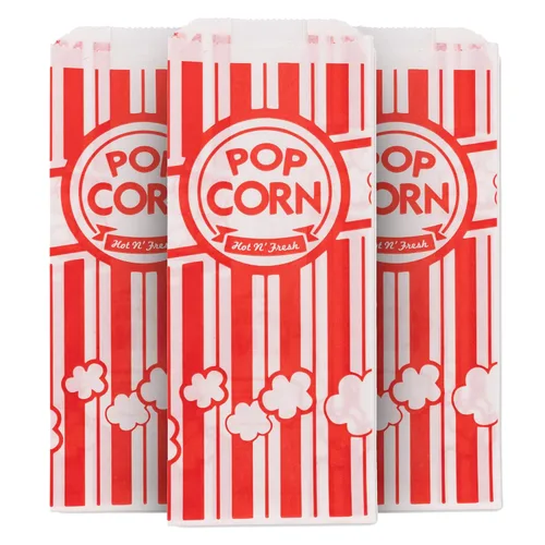 Miniatura 8 de Bolsas de papel para palomitas de maíz de 1 onza a granel (paquete de 100) pequeñas bolsas rojas y blancas desechables para fiestas temáticas