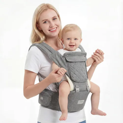 Miniatura 11 de Portabebés, 6 en 1, portabebés para recién nacidos a niños pequeños, portabebés con asiento de cadera soporte lumbar de 7 a 45 libras, portabebés