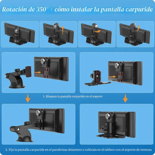 Miniatura 8 de Carpuride W903 Carplay inalámbrico y Android Auto con cámara de salpicadero, pantalla táctil HD IPS de 9.3 pulgadas para automóvil, cámara frontal