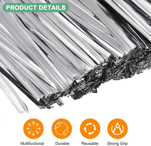 Miniatura 2 de M METERXITY Paquete de 750 corbatas de metal de 12 pulgadas para Navidad, decoración de fiestas, plantas de jardín, envoltura de regalos, pan