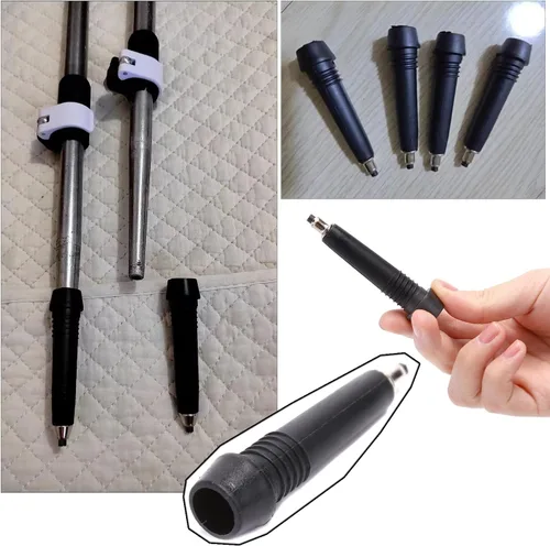 Miniatura 2 de Paquete de 5 puntas de carburo de repuesto universales de acero de tungsteno para senderismo al aire libre, bastón de escalada, bastón para caminar