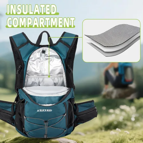 Miniatura 3 de Mochila de hidratación, mochila de agua ligera para senderismo con vejiga de agua a prueba de fugas de 3 L, paquete de hidratación aislada ideal