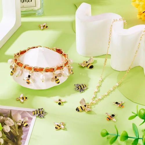 Miniatura 2 de Craftdady Encantos colgantes esmaltados con dijes de alimentos, animales, flores, encantos bonitos, dijes de frutas de metal colorido, ornamento