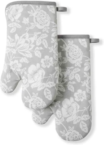 Miniatura 7 de Martha Stewart Juego de 2 manoplas para horno Succulents, color verde, 7 x 13 pulgadas Suculentas