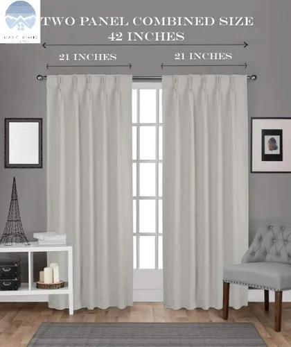 Miniatura 3 de Paneles de cortinas opacas de sarga plisadas de doble pellizco para pasillo, comedor, dormitorio