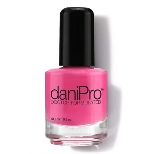 daniPro Esmalte de uñas formulado por médicos, rosa intenso, promueve uñas más saludables y fuertes, biotina y vitaminas A y E, sin toxinas, secado