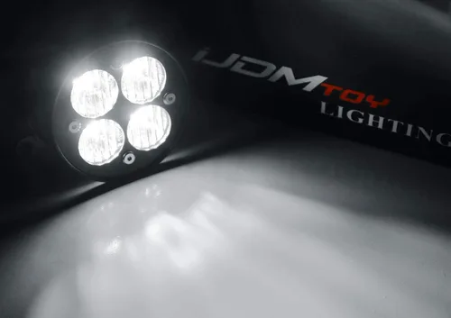 Miniatura 2 de iJDMTOY Lente transparente de 24 W de alta potencia LED gran angular SAE Flood Beam Kit de luz antiniebla con biseles de lámpara de niebla, arnés