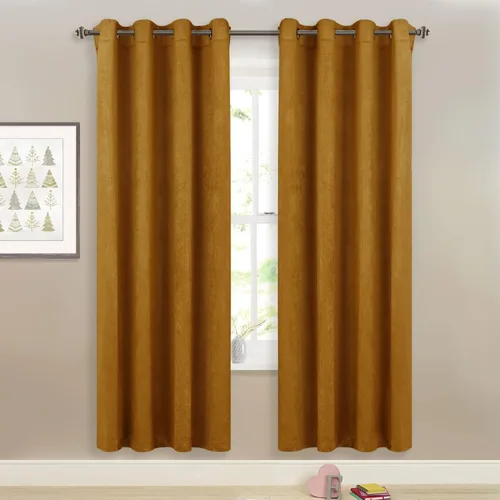 Miniatura 36 de StangH Cortinas de Terciopelo Grueso Sólido - Juego de Tratamiento de Ventanas con Oscurecimiento Moderado para Dormitorio, Cortinas/Cortinajes
