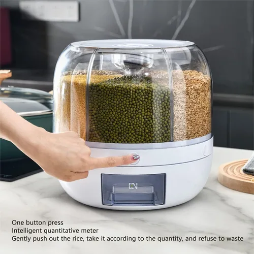Miniatura 3 de Dispensadores de cereales Dispensador de arroz de gran capacidad, contenedor de almacenamiento de granos, dispensador de alimentos secos