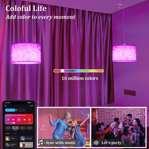 Miniatura 5 de Lámpara Colgante con Enchufe, Luz Colgante, Paquete de 2 con Control Remoto, 15 Pies de Luces Colgantes con Cable de Enchufe, Pantalla de Lámpara