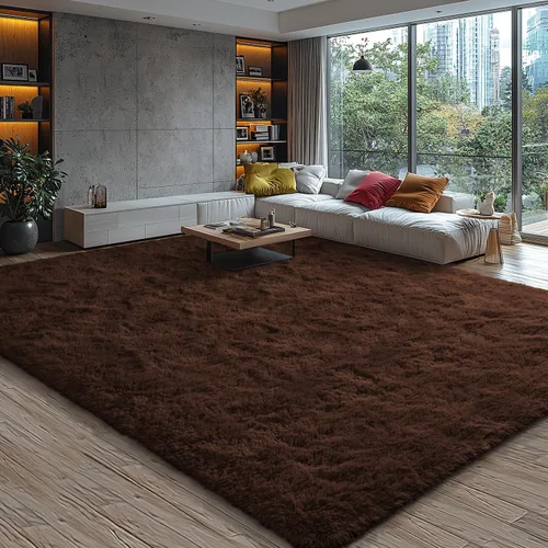 Miniatura 154 de EVOIONOS - Alfombra redonda gris para dormitorio, 5x5 pies; alfombras circulares suaves y esponjosas para sala de estar, alfombras de felpa peludas