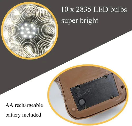 Miniatura 2 de SunKite Luz de roca alimentada por energía solar, paquete de 4 10 luces LED impermeables de piedra de jardín al aire libre, focos de paisajismo al