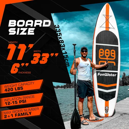 Miniatura 2 de FunWater Tabla de remo inflable ultraligera con accesorios de SUP para adultos y jóvenes de todos los niveles de habilidad