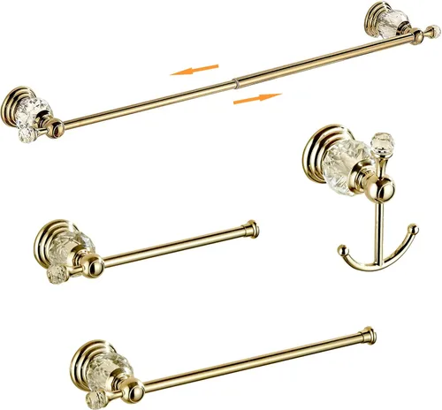 Miniatura 13 de Juego de herrajes de baño de bronce frotado con aceite, toallero ajustable, portarrollos de papel higiénico, toallero de mano, gancho, juego