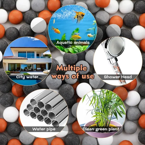 Miniatura 5 de Patelai Recambios de repuesto para cabezal de ducha mineral de anión, bola de piedra de filtración de cuentas minerales purificadoras para cabezal