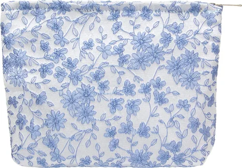 Miniatura 74 de Pazimiik Bolsa de maquillaje floral, grande, de algodón, con cremallera para bolsa de viaje, organizador de maquillaje de lona para mujeres, Algodón