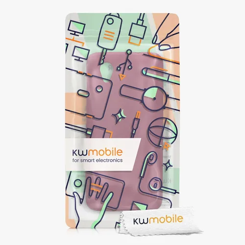 Miniatura 6 de kwmobile Funda compatible con Alcatel 1 (5.0") - Funda protectora de silicona TPU suave y delgada - Rosa oscuro