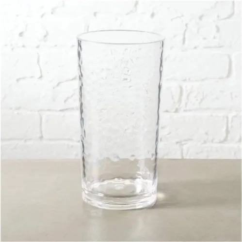 KX-WARE Vasos de plástico acrílicos de 20 onzas, juego de 12 unidades, transparentes, estilo martillado, apto para lavavajillas, sin BPA