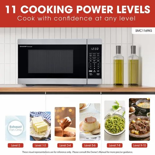 Miniatura 3 de SHARP Horno de microondas de encimera compatible con Alexa certificado por Orville Redenbacher's con plato giratorio Carousel extraíble de 12.4