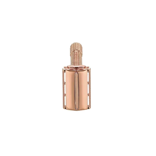 Miniatura 5 de VIKINGS BLADE Maquinilla de afeitar de seguridad para mujer + 5 cuchillas de acero suecas. Cabezal de liberación rápida, doble filo. Suave, Oro rosa