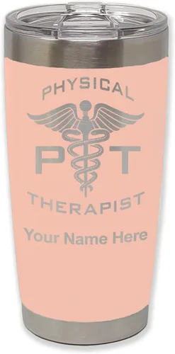 Miniatura 30 de LaserGram PT Physical Therapeut, vaso aislado al vacío de 20 onzas, grabado personalizado incluido (negro)