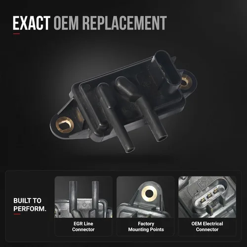 Miniatura 3 de EGR - Sensor de retroalimentación de presión de recirculación de gases de escape - Reemplaza DPFE15, F77Z9J460AB, F77Z9J460AB, VP8T - Compatible