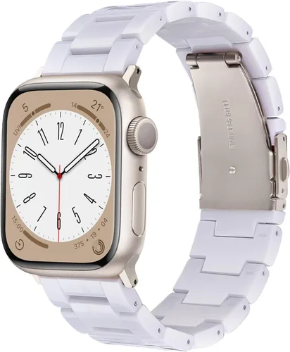 Miniatura 10 de V.R.HOPE Correa de Resina para Reloj Compatible con Apple Watch para Mujeres 38mm 40mm 41mm 42mm Oro Rosa Ligero Pulsera de Pulsera para iWatch Beige