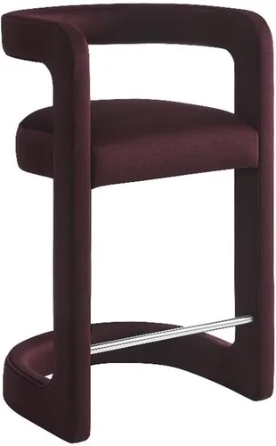 Miniatura 13 de Modway Winslow Performance - Taburete de terciopelo con reposapiés de acero inoxidable en alabastro