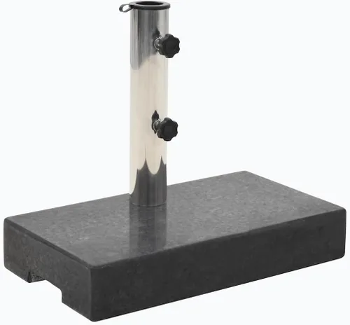 vidaXL Umbrella Base, Patio Umbrella Stand for Poles of 1.5"/1.9", Parasol Base for Outdoor Garden Deck Porch, Granite 55.1 lb Rectangular Black