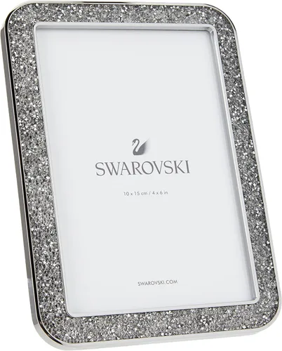 SWAROVSKI Minera - Marco de fotos de metal plateado con detalles de cristal Swarovski transparente, para fotos de 4 x 6 pulgadas, parte de la