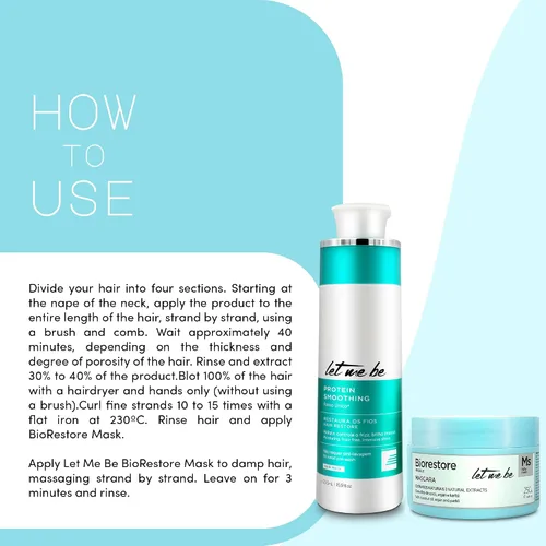 Miniatura 3 de Let Me Be Proteína suavizante de 16.9 fl oz y máscara Biorestore 8.82 oz - Kit de reparación y alisado de cabello en un solo paso - Sistema